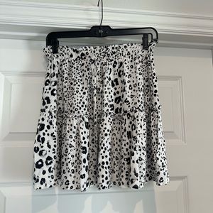CJLA Black and White Leopard Skirt